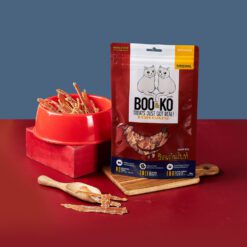 BOO&KO Chicken Bites Cats ขนมแมว ไก่แท่ง ขนมสัตว์ ไก่อบเเห้ง