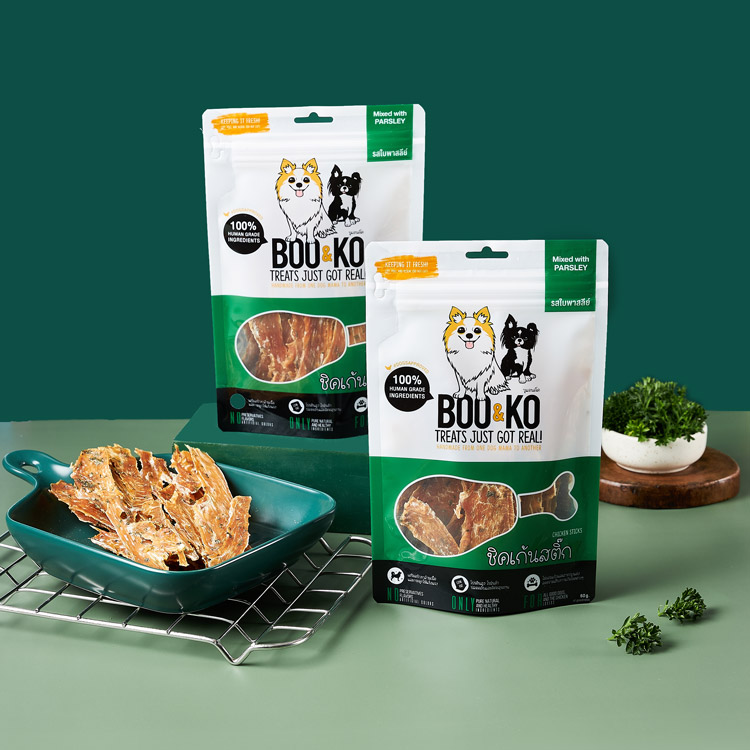 booko-chicken-sticks-with-parsley-60g BOOKO Chicken Stick Parsley ขนมหมา ไก่แท่ง ขนมหมารสไก่ booko snackfordog chickenstick