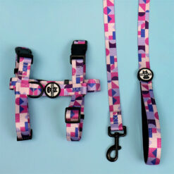 สายจูงสัตว์เลี้ยง สายรัดอกสัตว์เลี้ยง ปลอกคอสัตว์เลี้ยง pet harness สีชมพู