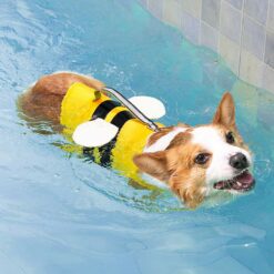 dog swimming suit bee เสื้อชูชีพสำหรับหมา ลายผึ้ง